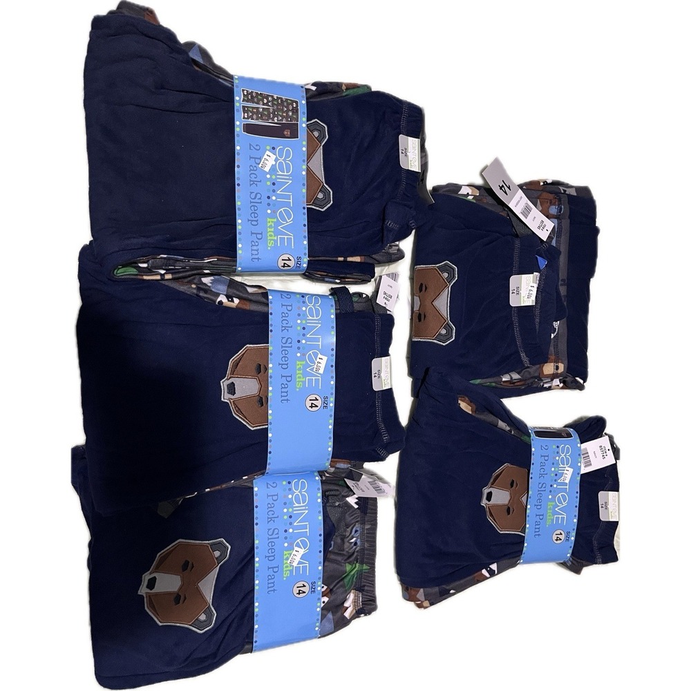 Saint Eve Youth 2-pack Fleece Pajama Pants, Size 14, NWT, Animal Print